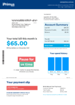 Ediable Utility Bills Australia Iprimus Internet(TELE) Word&PDF Template