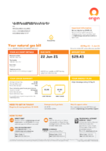 Ediable Utility Bills Australia Origin Natural Gas Invoice-PDF Template