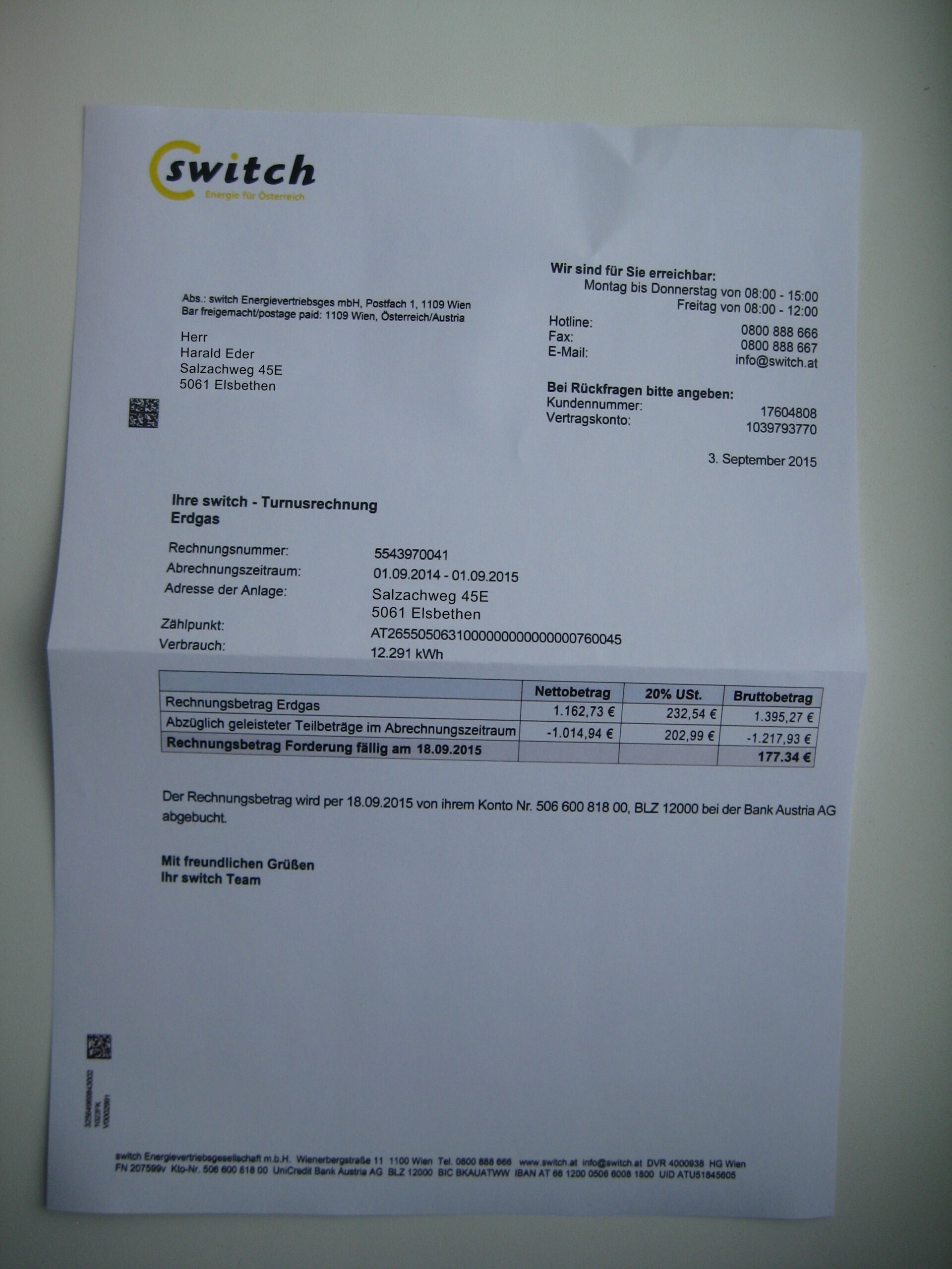 Utility Bills-Austria-Switch Energy Utility Bill-Psd