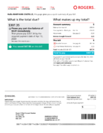 Ediable Utility Bills Canada Rogers Telecom Bill-Word&PDF Template