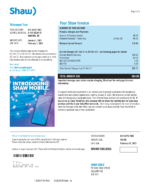 Ediable Utility Bills Canada Shaw Mobile Invoice-Word&PDF Template