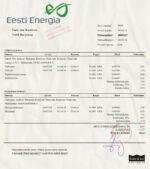 Ediable Utility Bills Estonia Eesti Energia Electricity Bill Blank Template