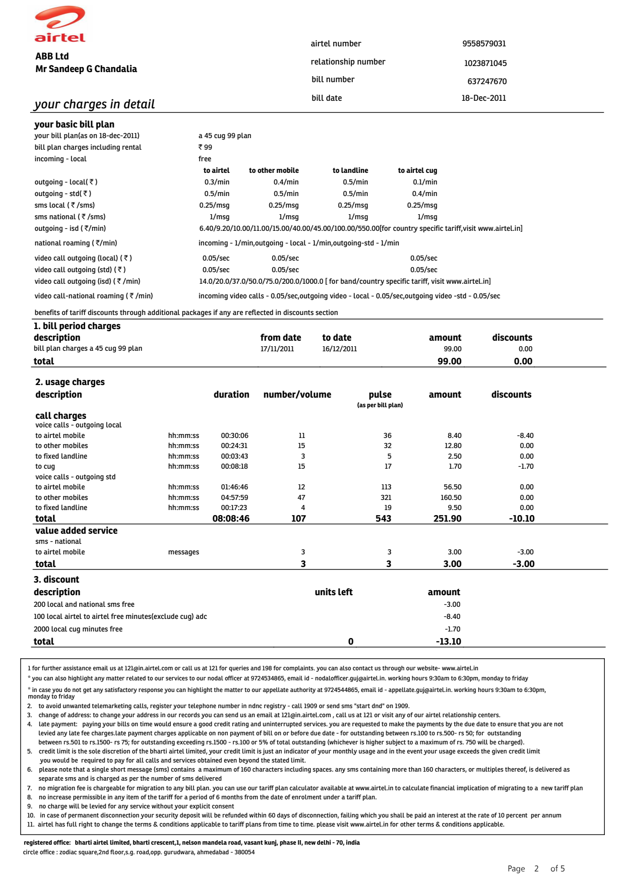 Utility Bills-India-Airtel Mobile Invoice-Pdf_2