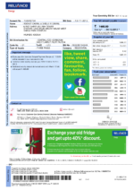 Ediable Utility Bills India Reliance Energy Electricity Bills Blank Template