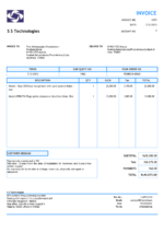 Ediable Utility Bills India SS Technologies Shopping Invoice Blank Template