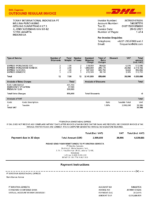 Ediable Utility Bills Indonesia DHL Express Invoice- Blank Template
