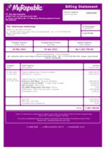 Ediable Utility Bills Indonesia Myrepublic Telecom Bill Blank Template