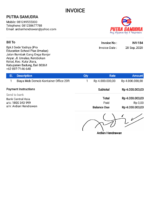 Ediable Utility Bills Indonesia Putra Samudra Shopping Invoice Blank Template