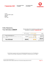 Ediable Utility Bills Kazakhstan Vodafone Mobile Bill Blank Template