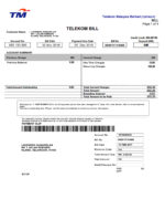 Ediable Utility Bills Malaysia Telekom Bill Blank Template