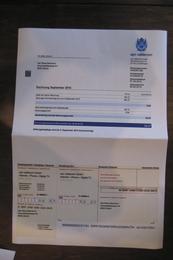 Utility Bills-Switzerland-UPC Cablecom Utility Bill-PSD (2)