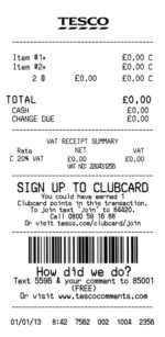 Ediable Utility Bills Tesco Receipt shopping Invoice Blank Template