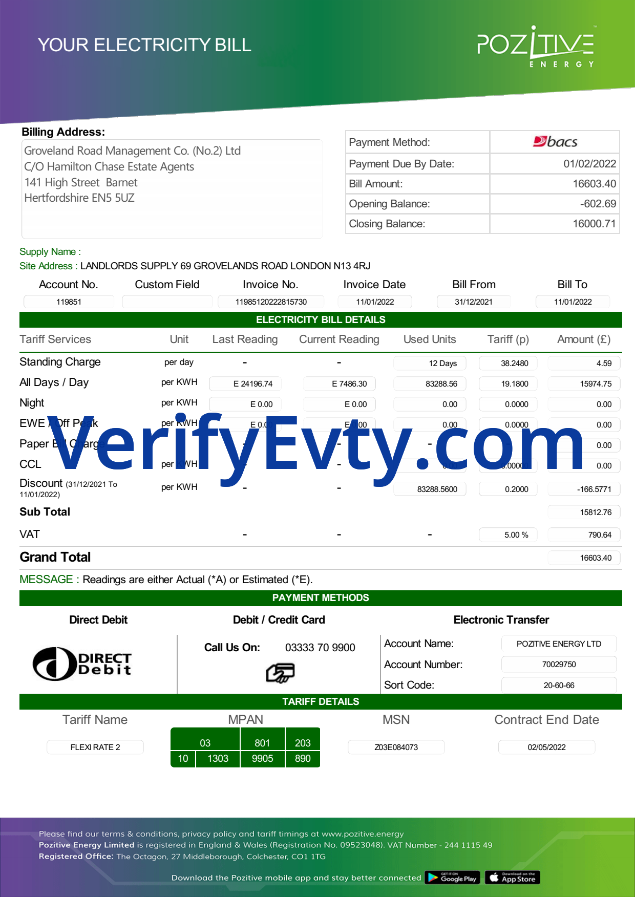 Utility Bills-UK-England Pozitive Energy Electricity Bill-PDF_1 Ediable Utility Bills UK England Pozitive Energy Electricity Bill