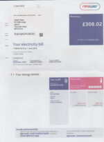 Ediable Utility Bills UK NPower Energy Electricity Bill Blank Template-V1&2&3