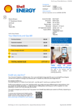 Ediable Utility Bills UK Shell Energy Electricity And Gas Bill Blank Template