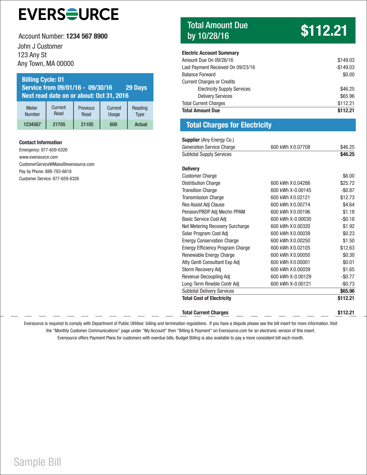 Utility Bills-USA-Eversource Gas Utility Bill-Word&PDF_2 Ediable Utility Bills USA Eversource Gas Utility Bill Blank Template
