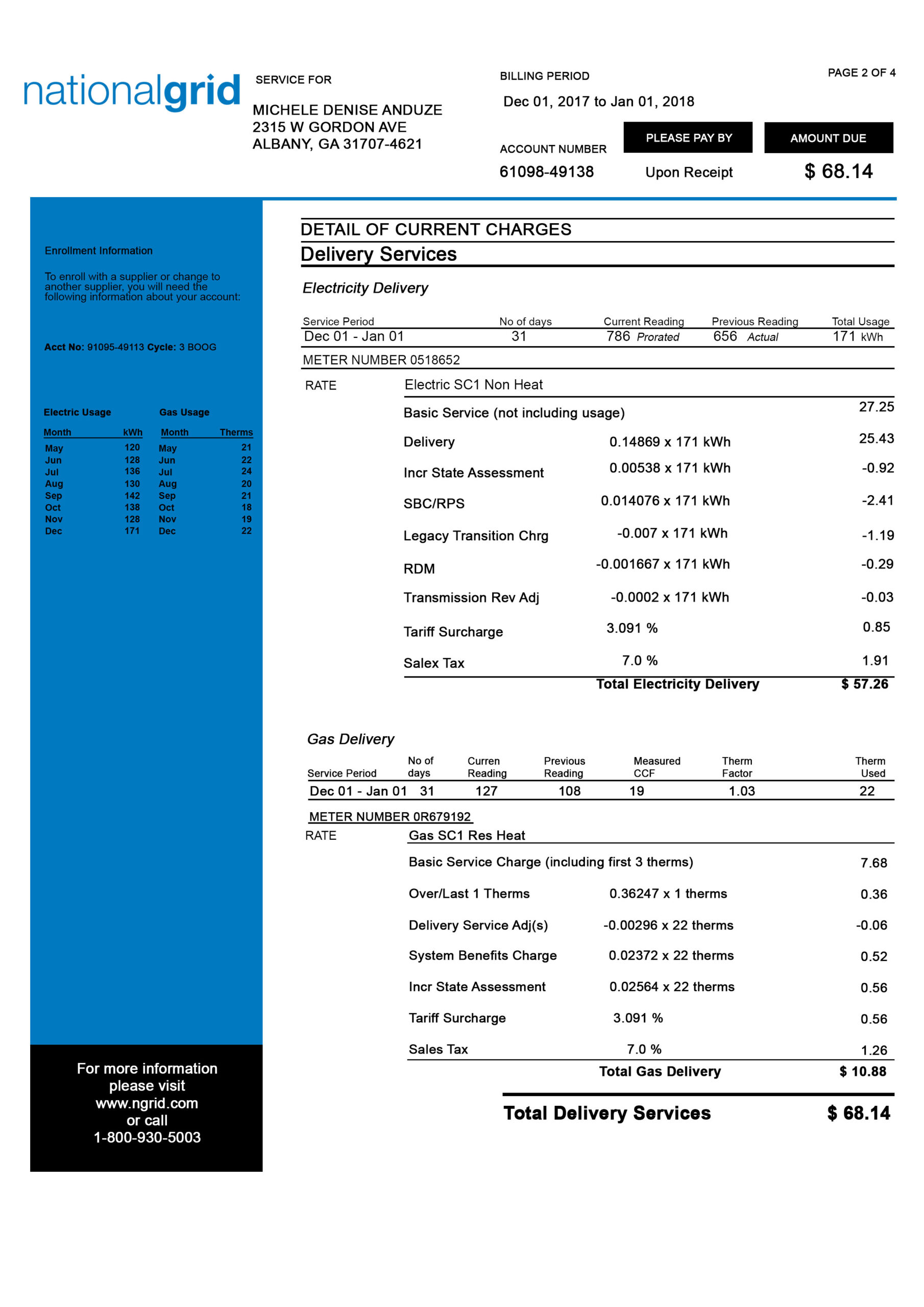 Utility Bills-USA-Georgia-NationalGrid Energy Bill-PSD