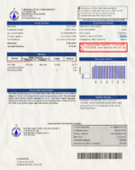 Ediable Utility Bills USA Illinois NorthPark Water Bills Blank Template