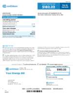 Ediable Utility Bills USA NewYork ConEdison Energy Bill-Word&PDF Template