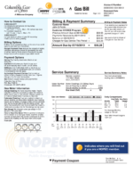 Ediable Utility Bills USA Ohio Columbia Gas Of Ohio Blank Template