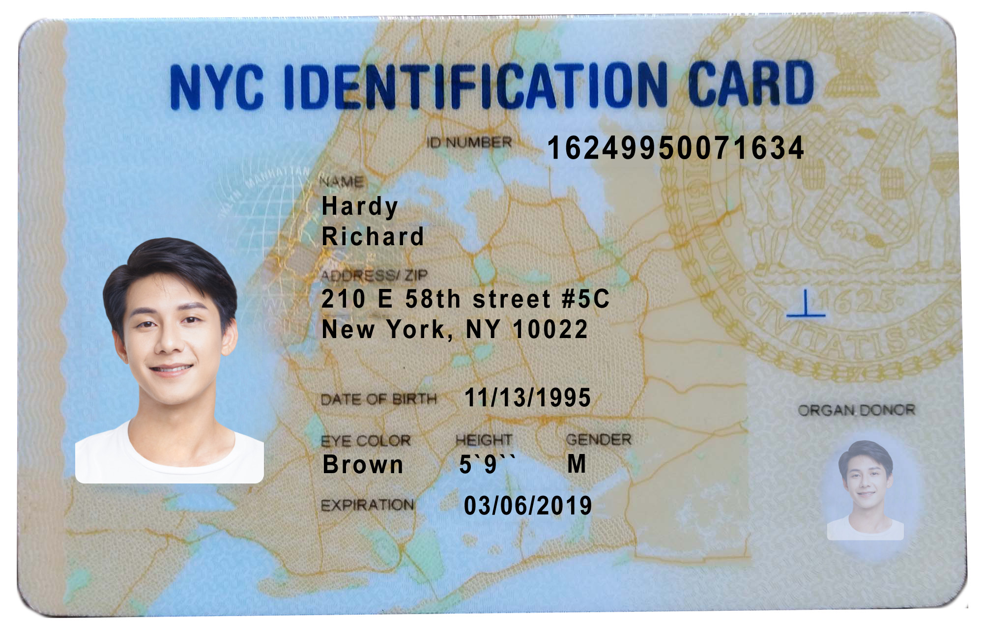usa_newyork USA NewYork ID CARD Template Design ID Card Template